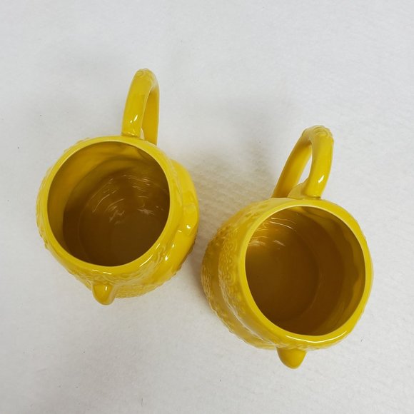 Tara At Home Mila Monkey Yellow Large 20oz Coffee Cup Mug Set of Two - Picture 4 of 4